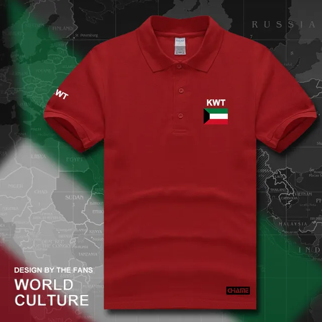 Kuwait Kuwaiti polo shirts men short sleeve white brands printed for