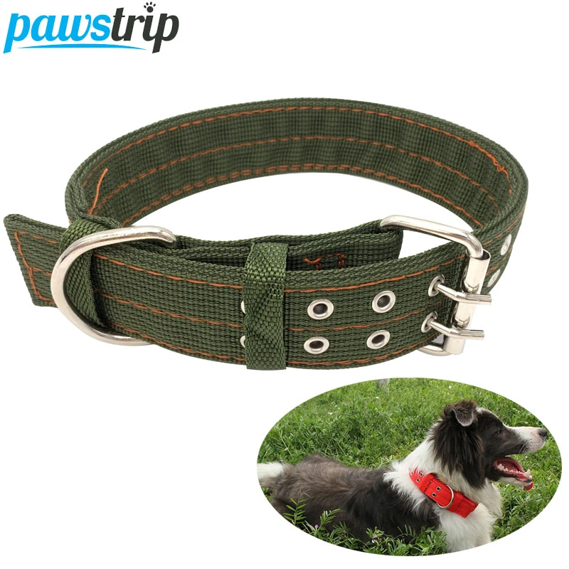 1 2 2inch width thickening large dog collar nylon puppy collar husky pitbull pet collar for medium big dogs petshop collar perro