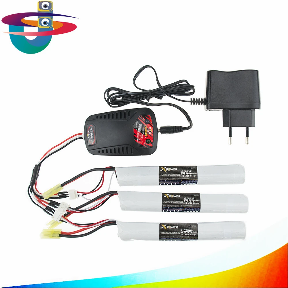 EU plug balance charger 1to3 cable 3pcs 7.4V 1500MAH 15C XPower RC ...