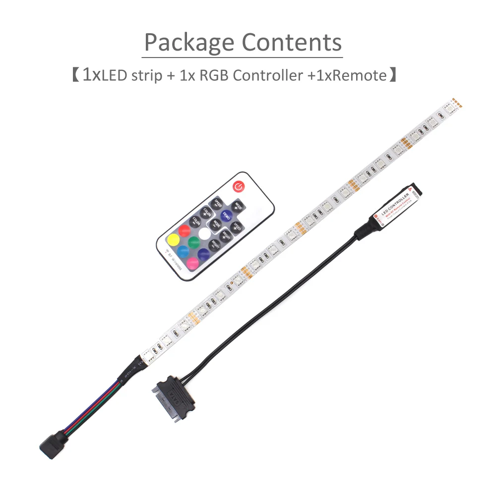 Vibrant LED Strip Light with Wireless Remote Control – 12V RGB SMD 5050