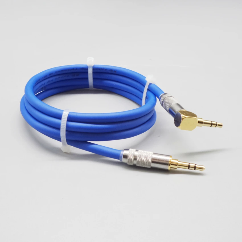 HiFi silvering 3 5mm audio cable 90 degree right angle flat jack 3 5 mm aux cable for car iPhone 3 headphone beats speaker aux