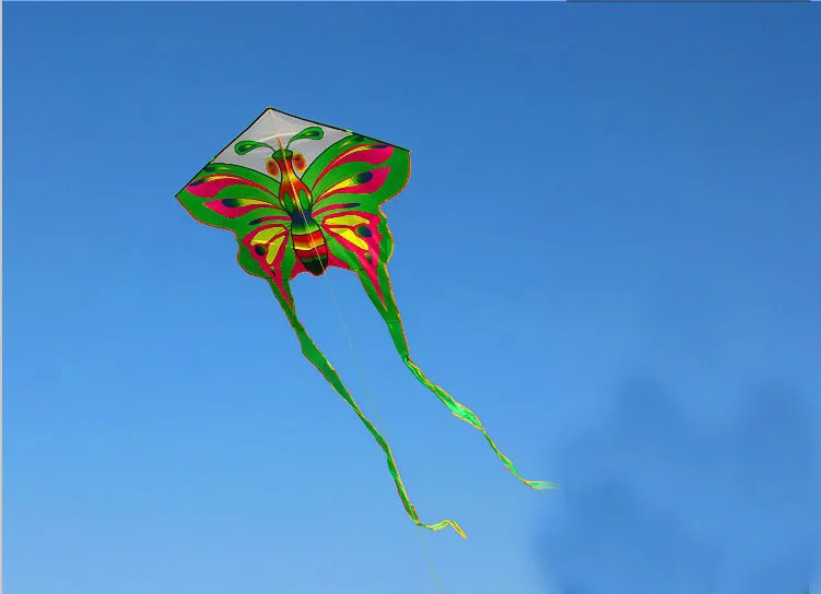 Высокое качество 10 шт./партия Бабочка воздушный змей различные цвета выбрать с ручкой линии открытый игрушки воздушный змей летающие игрушки Смола