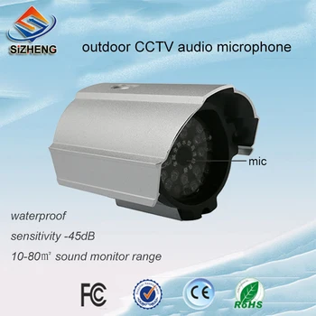 

SIZHENG SIZ-190 Waterproof CCTV microphone outdoor voice pickup device metal audio surveillance for security camera