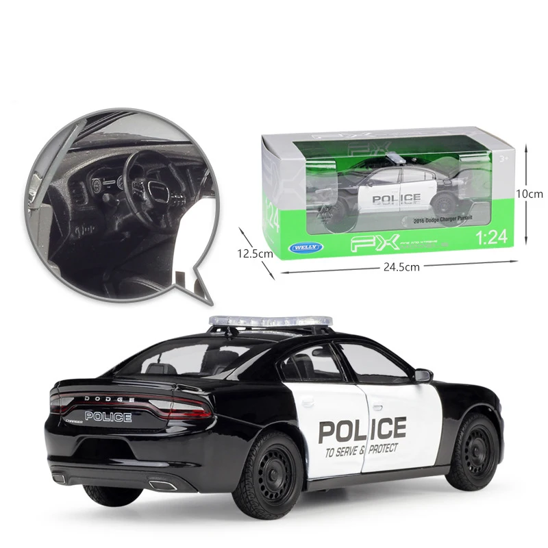 Ideal  Welly 1:24 Model Car Alloy 2016 Dodge Charger Pursuit Racing Car Diecast Metal Police Sports Car Fo