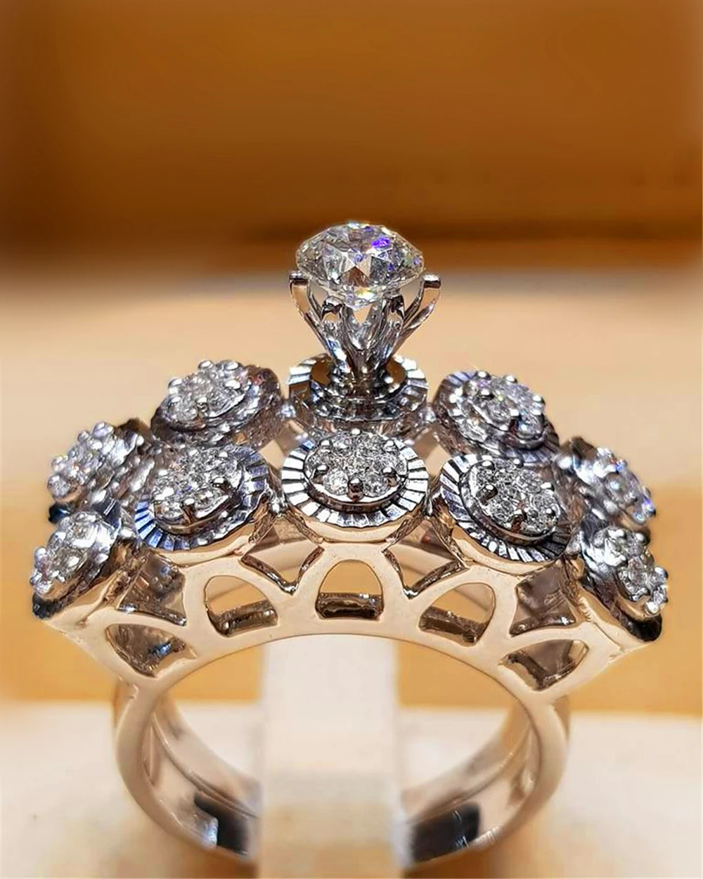 LOREDANA ослепительное серебряное натуральное ювелирное белое кольцо невесты свадебное обручальное Ювелирное кольцо Размер 6 7 8 9 10