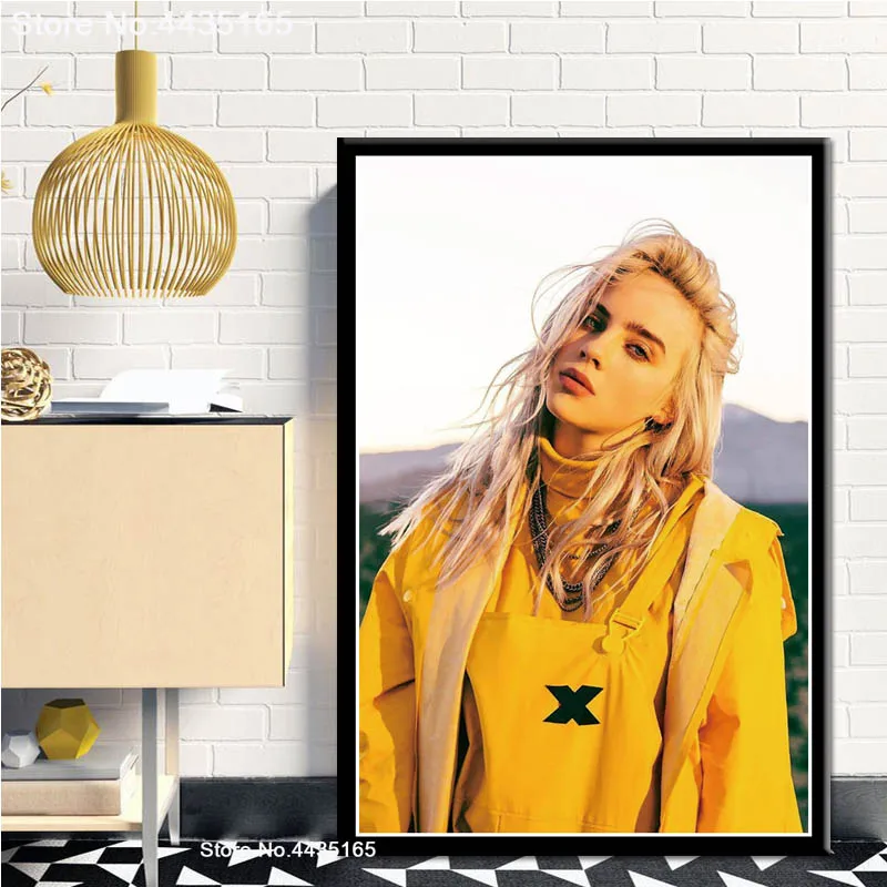 Billie Eilish Poster Singer Star Posters and Prints Wall Art Picture Canvas Painting Decoration for Living Room Home Decor - Цвет: Фиолетовый