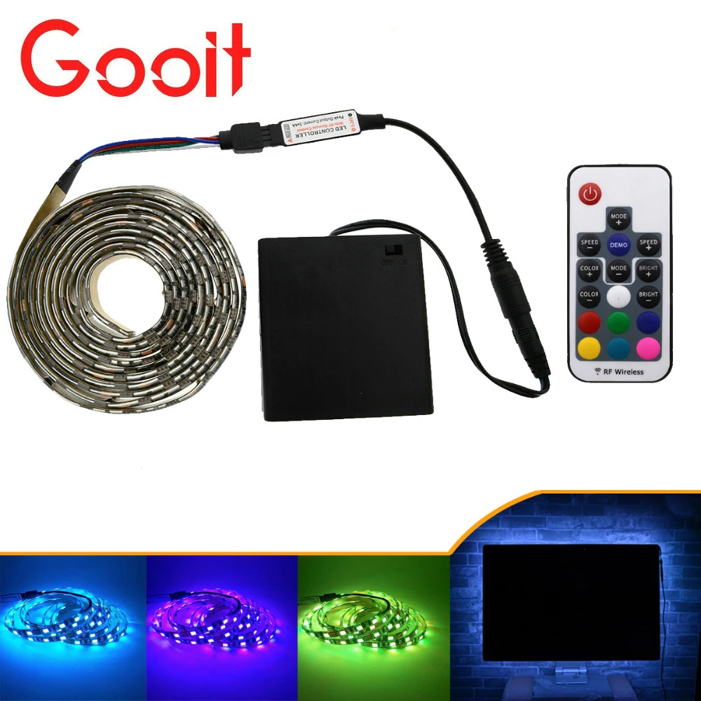 Светодиодная ленсветильник 5050 5 В RGB IP20/IP65 4 батарейки AA|black pcb|led strip 5v5050 led |