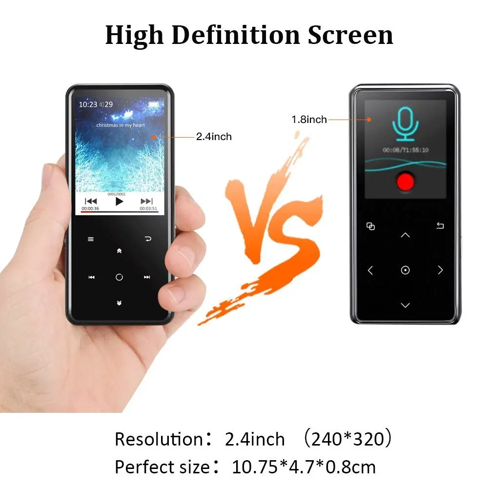 CHENFEC C10 Hi Fi Bluetooth 4 0 MP3 плеер 16 Гб металлический 2 дюймов Большой Экран HD Поддержка