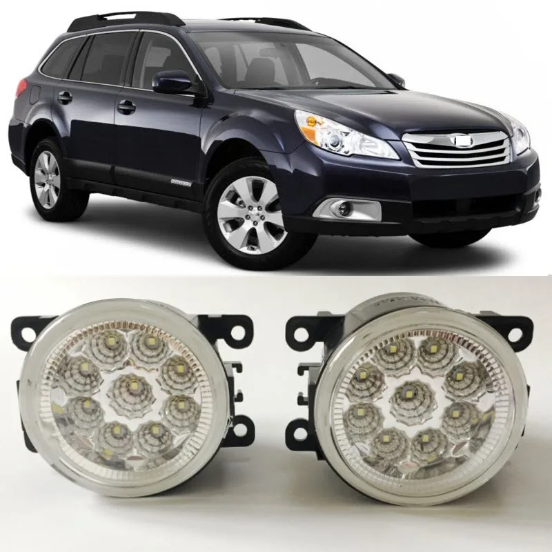 Car Styling For Subaru Outback U.S. Type 2010 2012 SMD 9 Pieces Leds Chips LED Fog Light Lamp