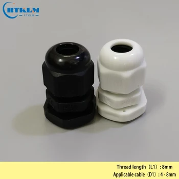 

100PCS Waterproof Gasket Plastic Waterproof Connector Waterproof Nylon Cable Gland 0.16*0.31inch IP68 PG9 4-8mm