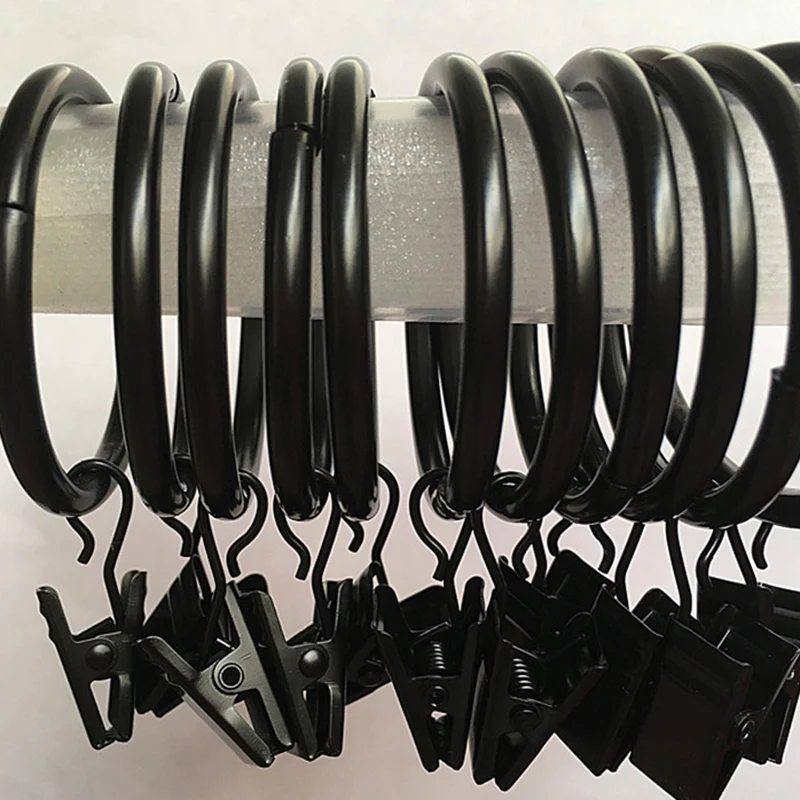 

10pcs Stainless Steel Hook Metal Rings Clips with Eyelets For Window Curtain