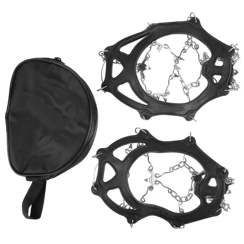 

1 Pair 18 Tooth Sports Anti-Slip Ice Gripper Cleats Shoe Boot Grips Crampon Chain Spike Snow for Hiking Climbing 220 x 155 x 5mm
