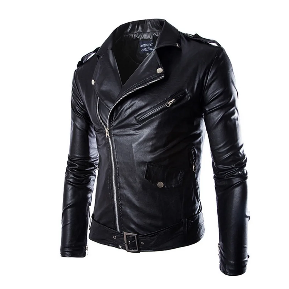 

Autumn/Winter Motorcycle Leather Jacket Men Slim PU Jackets