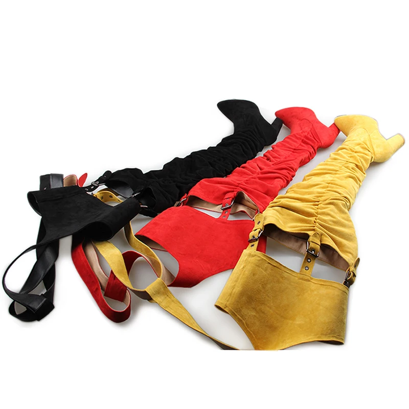 Skup Perixir Rihanna stado wysokie buty zimowe Over Knee moda buty na obcasie pasek stałe szpiczasty nosek kwadratowy obcas Zip kalosze