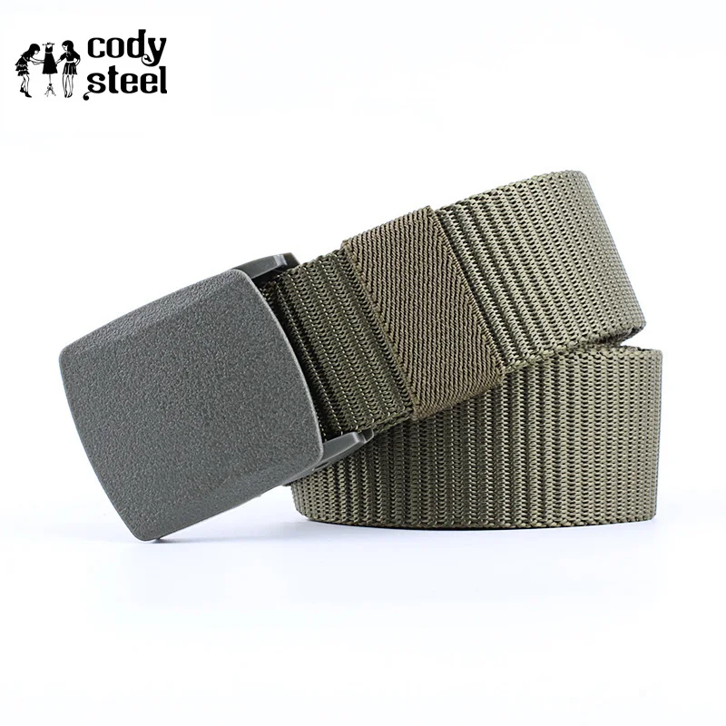 Cody Steel Man Belts Canvas Casual Plastic Buckle Men Belts Simple