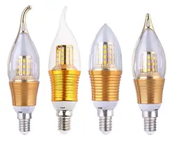 9 W светодиодные лампы Золотой свечки для люстры украшения E14 AC100-260V энергосберегающие лампы светодиодные лампы