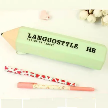 Kawaii творческий большой Горячие школьные силикатный гель-карандаш коробка для мешков LG-7422 для мальчиков и девочек, школьные принадлежности подарок - Цвет: green