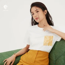 

FANSILANEN 2018 Fashion Summer/Spring Women New Arrival T-Shirts Chiffon T-shirt White Tshirt Tops Short O-Neck Spliced Z82514