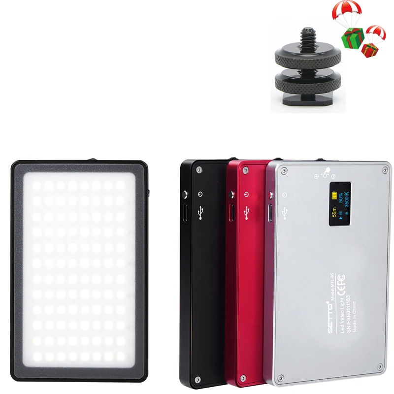 

Professional Mini LED Video Light 3500K-5700K Stepless Output Control Rechargeable LED Panel on Camera for Nikon Canon DSLR