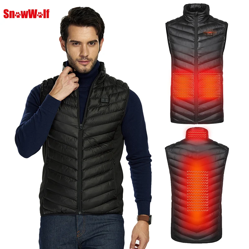 SNOWWOLF 2019 Men Outdoor USB Infrared Heating Vest Jacket Winter