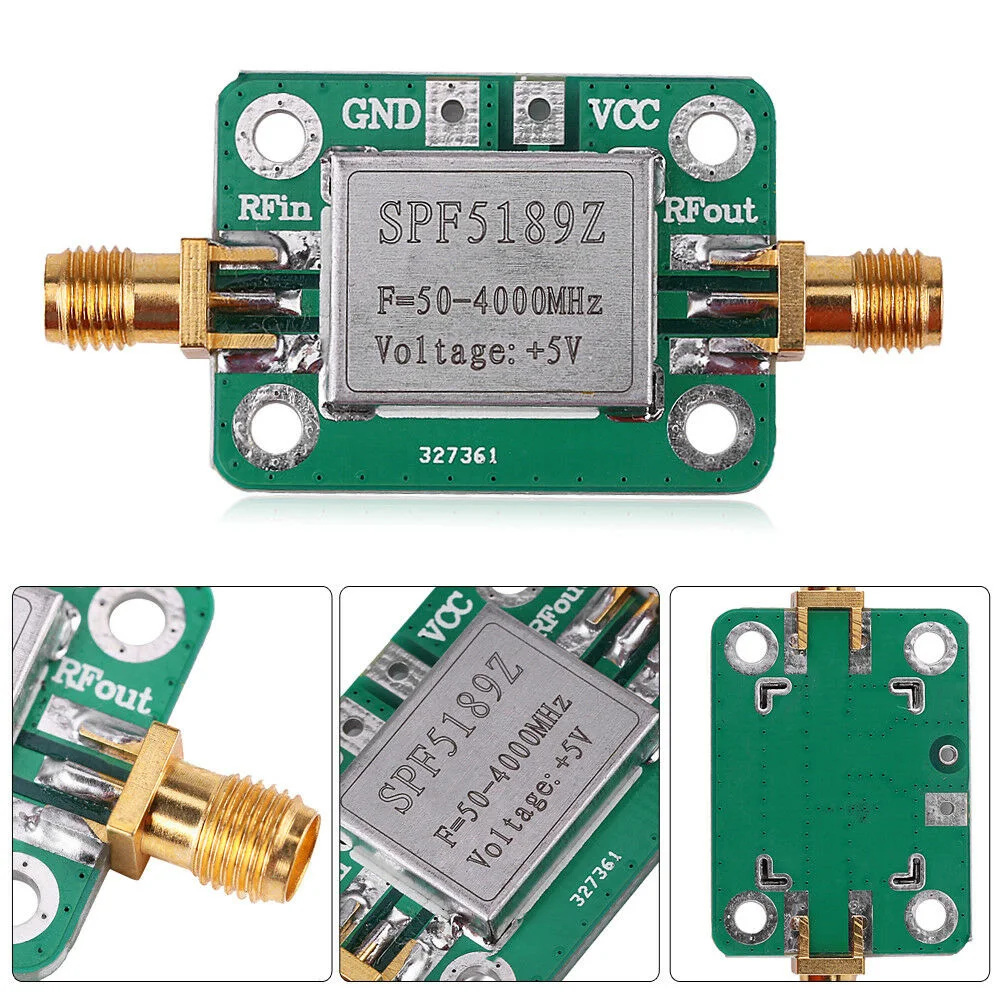

SPF5189 Broadband RF LNA 50-4000MHz Signal Receiver Amplifier Module Wideband Practical With Shielding Shell Low Noise