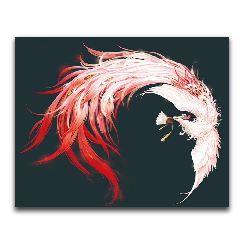 Full Round Diamond embroidery Animal Dragon 5D DIY Diamond painting Cross stitch colorful Full Square Diamond mosaic Phoenix