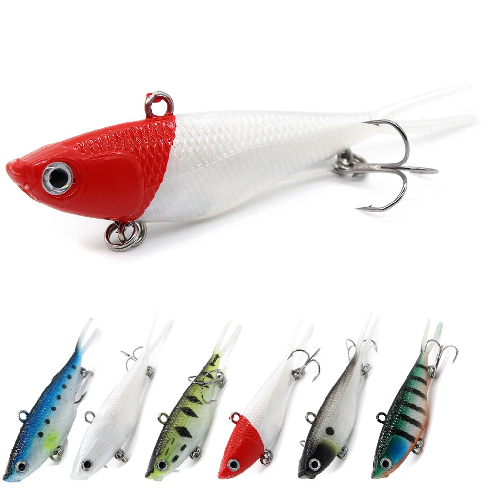 

HENGJIA 1PC 95mm 21g Winter Soft VIB Tail Fishing Lure Artificial Hard Bait Wobbler Fishing Tackle