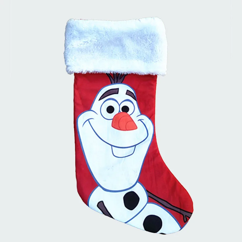 

40cm/15.7" Large plush christmas stocking Olaf kid xmas stocking children gift bag candy bag