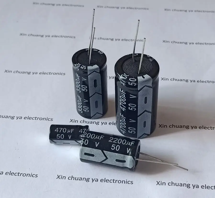 

50V 1uF 2.2uF 4.7uF 10uF 22uF 47uF 100uF 220uF 470uF 1000uf 2200UF 3300UF 4700UF 20% DIP aluminum electrolytic capacitor