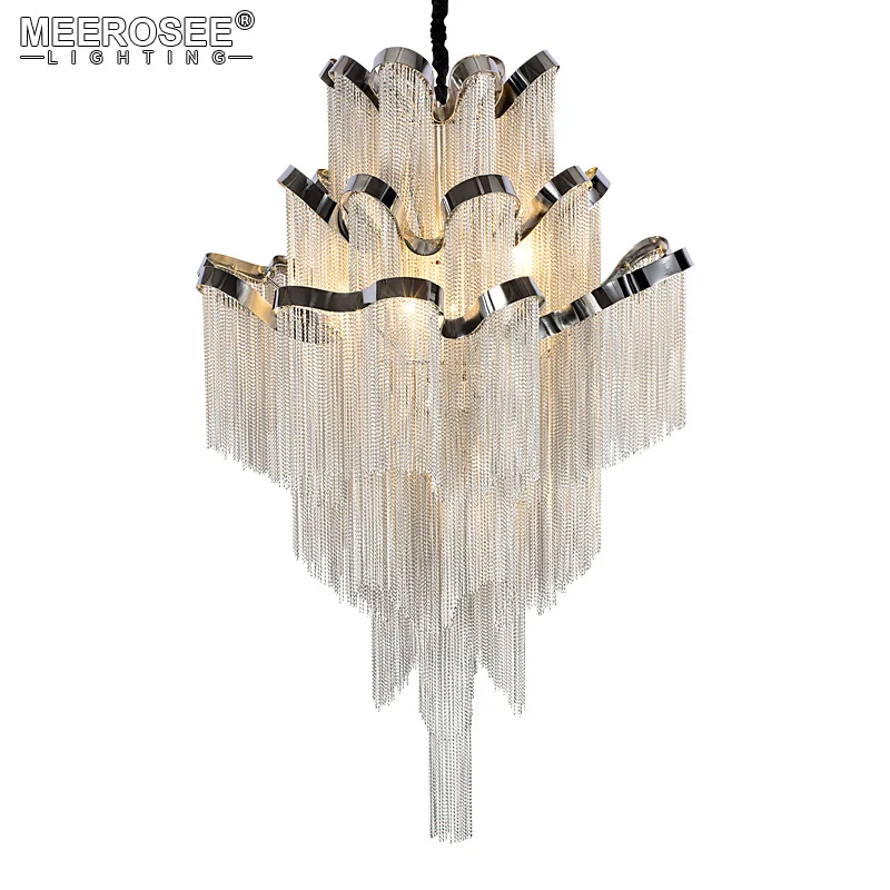 New Arrival Aluminum Chain Chandelier Light Fixture Lustre Hanging