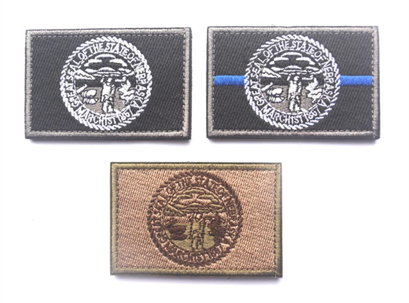 

Embroidered Patches United States State Flag Patch Tactical 3D Patches Badge Nebraska Flags Armband Cloth Badge