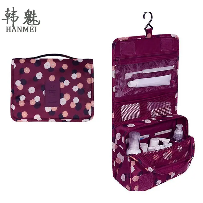 2016 Women Waterproof Portable Travel Cosmetic Bag Hanging Mesh Toiletry Storage Purse Organizer Makeup Pouch Free Shipping F416