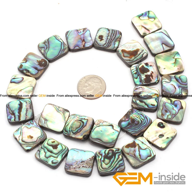 

shell: 16mm Square shape natural Abalone shell beads DIY beads for jewelry making beads strand 15" free shipping