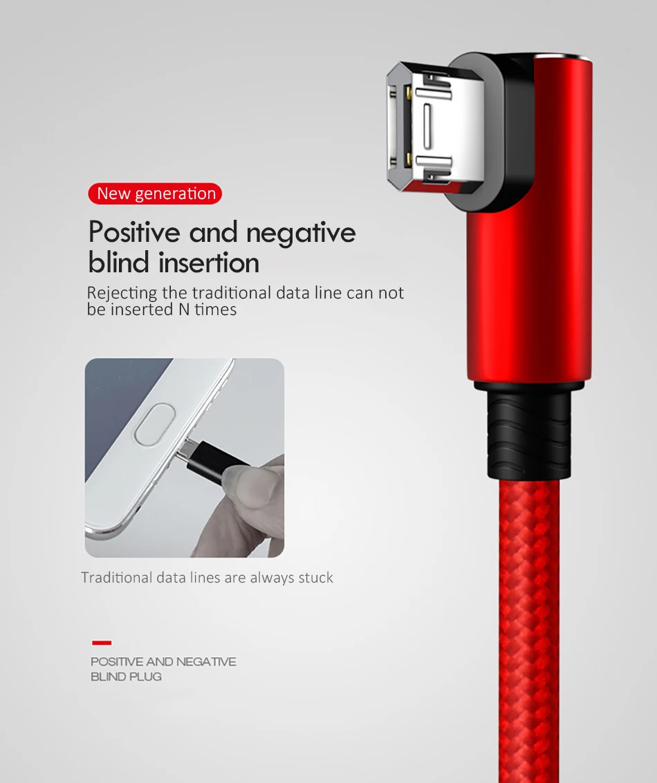 Elbow 3 in 1 Micro USB Type-C Lighting Charger Cable 8 Pin For iPhone X 7 8 Plus For Sony Samsung Long Charge Cables 1 (6)