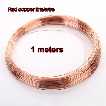 

High Quality 1meter Copper Line Wire 0.2/0.3/0.4/0.5/0.6/0.8/1/1.2/1.5/1.8/2/2.5/3/4/5 mm T2 Copper Red copper 99*90% Bare Wire