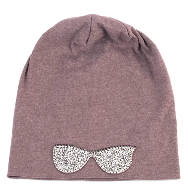 Geebro Women's Sunglasses Beanie Hat Autumn Fashion Black Glasses