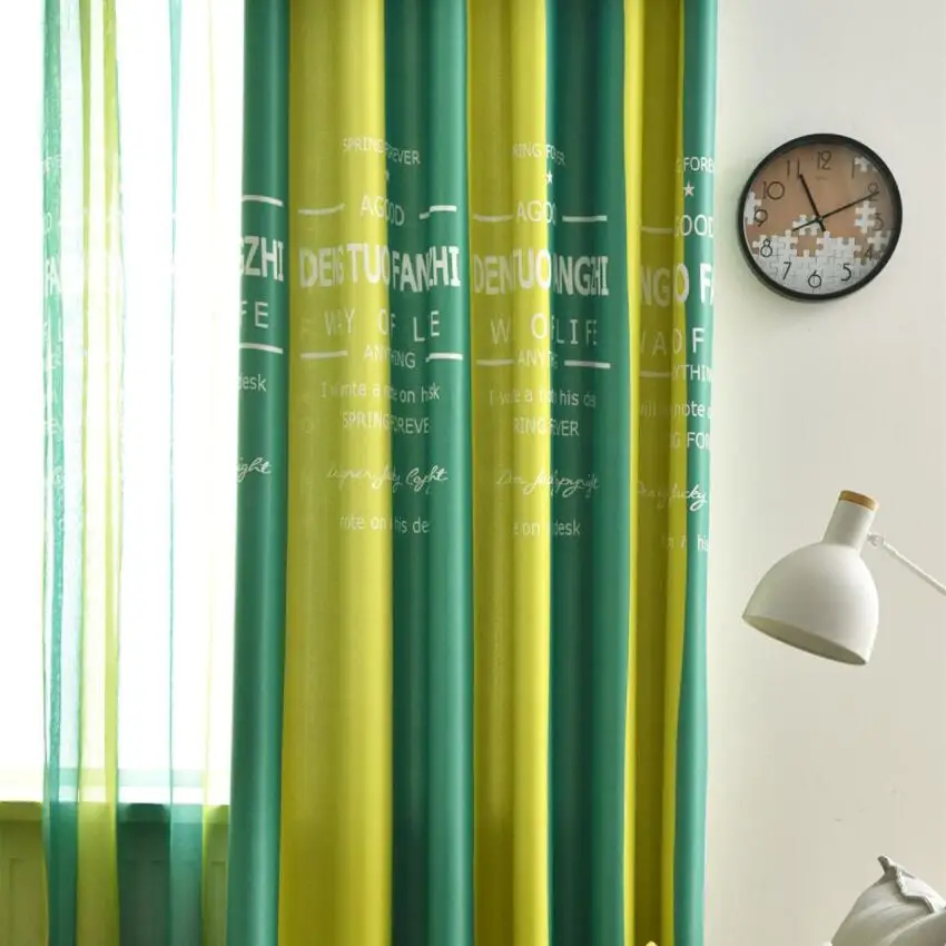 Зеленая Штора для детской комнаты, спальни, Современная штора в скандинавскую полоску, английская Штора для гостиной, Затемненные занавески, прозрачные ткани X539#30