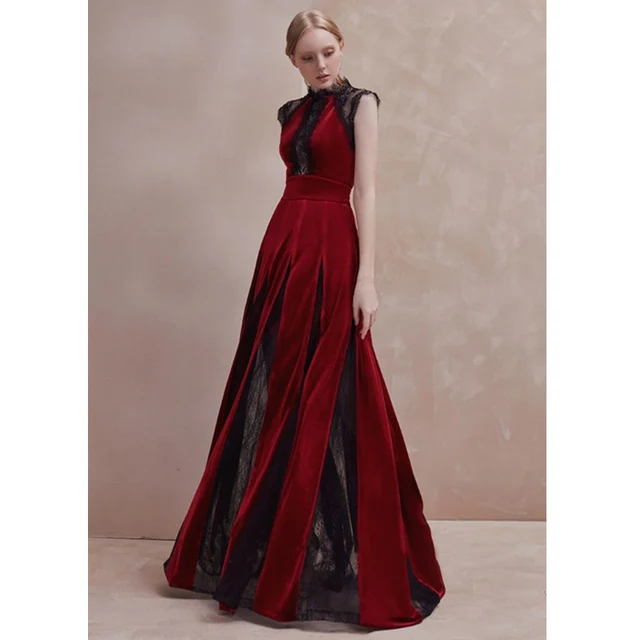 Burgundy Velvet Dress
