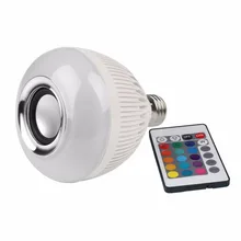 Wireless bluetooth 12W LED speaker bulb Audio Speaker E27 Colorful music playing & Lighting With 24 Keys IR remote Control