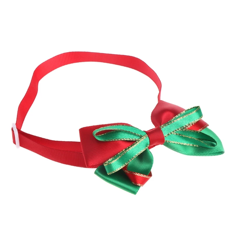 Рождество Санта Клаус собака кошка щенок колокольчик регулируемый галстук-бабочка определить галстук - Цвет: Зеленый