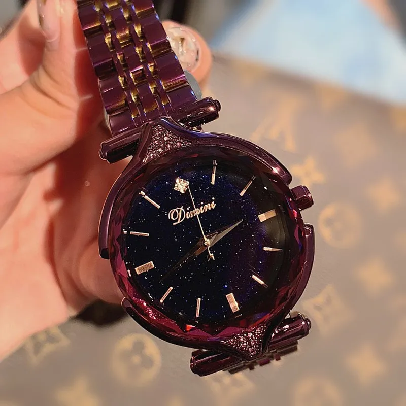 

2019 Top Brand Women Watches Fashion Ladies Rose Gold Dress Watch Woman Causal Watch Clock Women Starry Face Watches reloj mujer