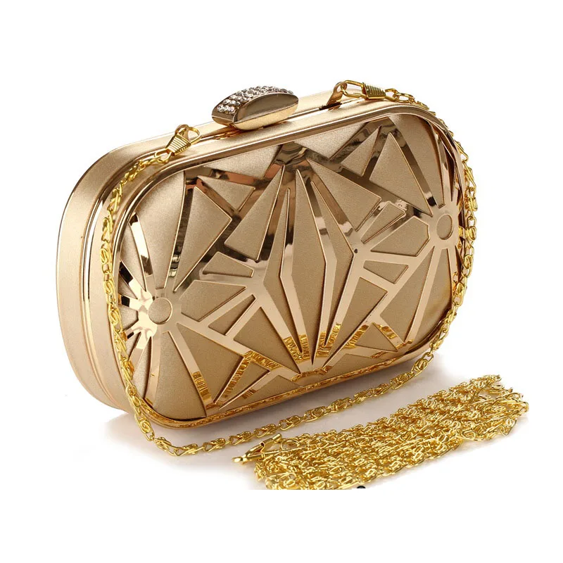 Wedding Party Bags Clutches Women Gold Crystal Evening Bags Purse Factory Price Golden Clutch Bag Black Small Handbag 3030