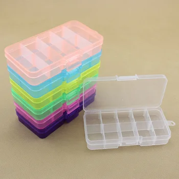 

10 Detachable Storage Box Convenient Ten Grid Can Be Assembled PP Plastic Box Jewelry Earring Necklace Boxes Bead Finishing Case