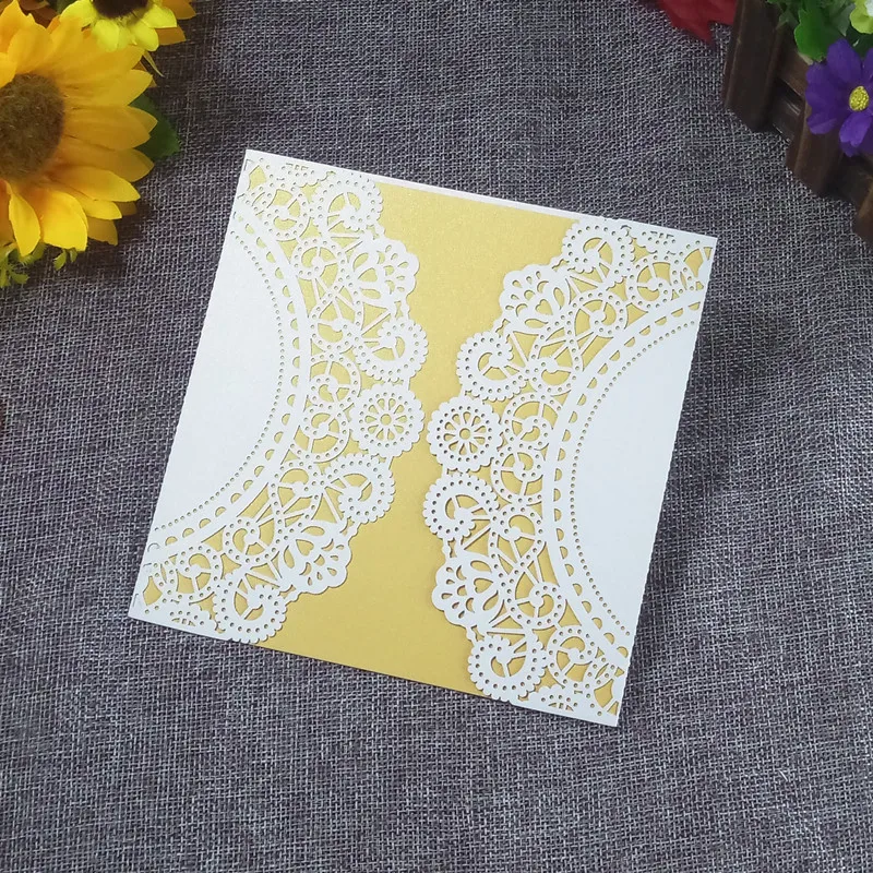 

30pcs laser cut elegant lace wedding invitation card Christmas party invitation card wedding party event decoration 6ZH01
