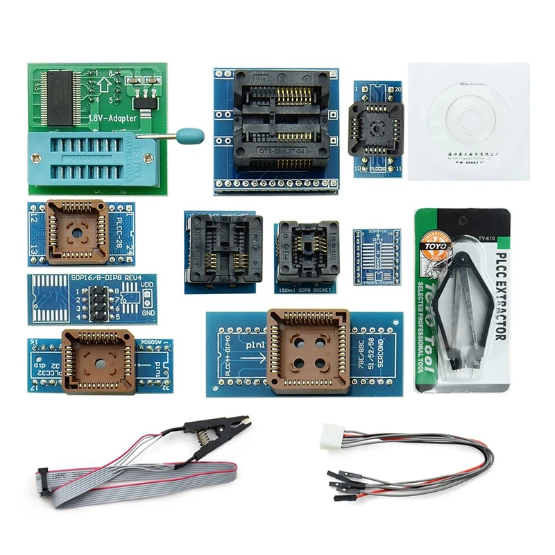 V8.33 Tl866Ii Plus Usb Universal Bios Nand Flash 24 93 25 Mcu Programmer+12 Adapters V8.33 Tl866Ii Plus Usb Universal Bios Nand Flash 24 93 25 Mcu Programmer+12 Adapters