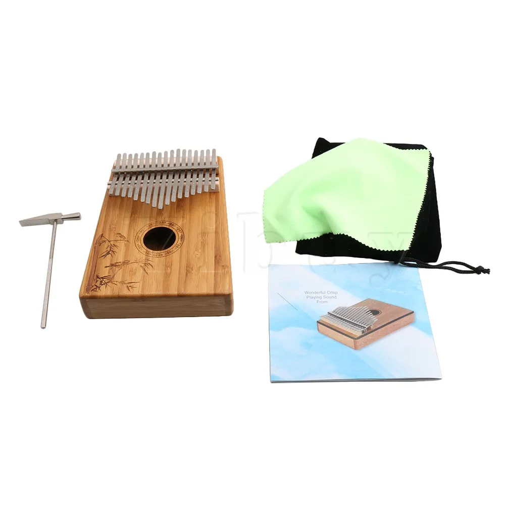 

Yibuy 132x35x183mm Bamboo Color 17 Tone Keys Thumb Finger Piano Percussion Musical Toys for Beginners Children