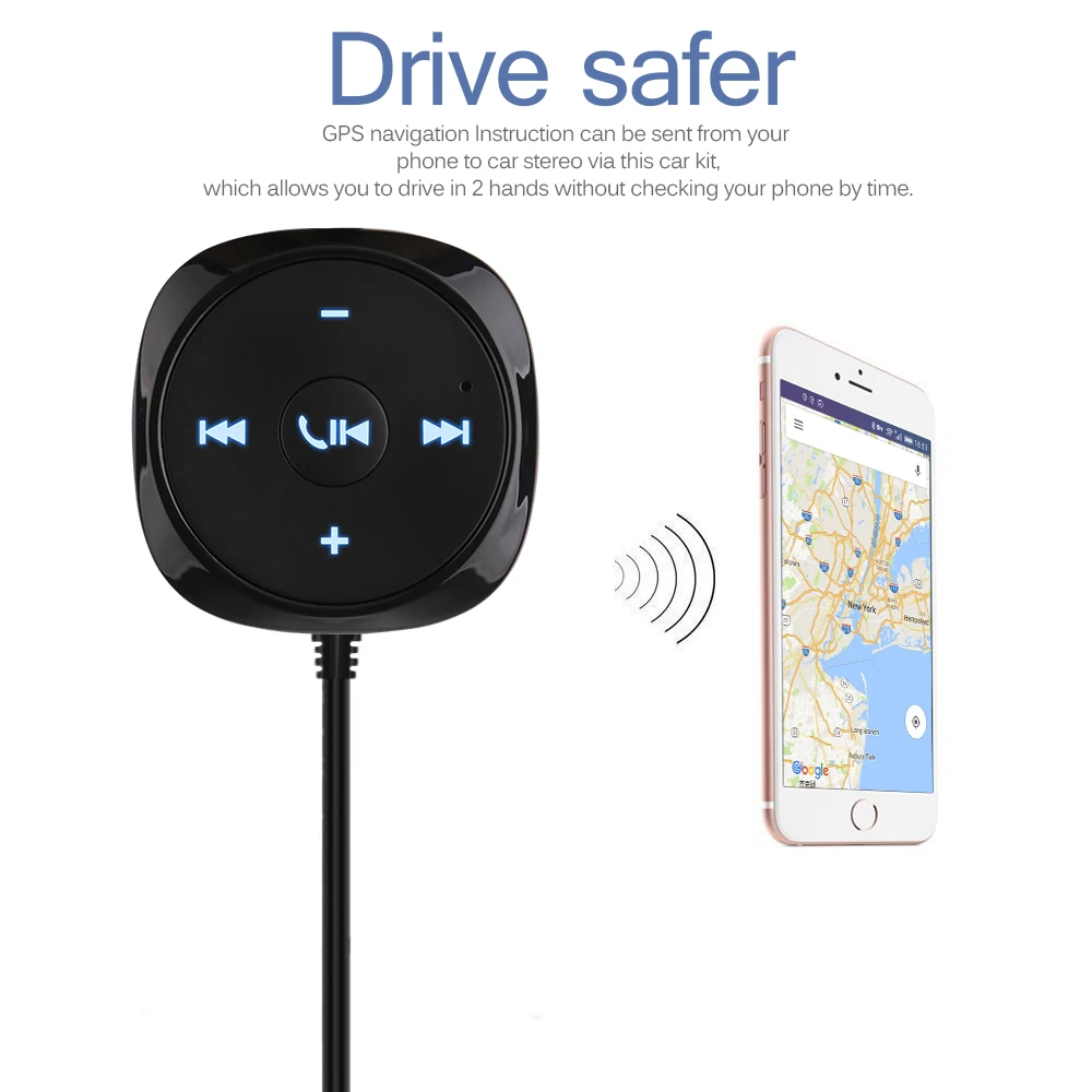 Автомобильный комплект с Bluetooth, MP3 плеером, 3,5 мм, AUX аудио, A2DP, музыкальный ресивер, адаптер, Поддержка IOS Siri с магнитной основой