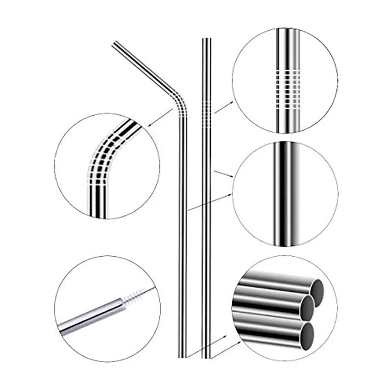 5 шт./компл. Нержавеющая сталь многоразовые соломы простой 10,5 дюймов питьевой металлическая соломинка вечерние пива Барные аксессуары для холодных напитков