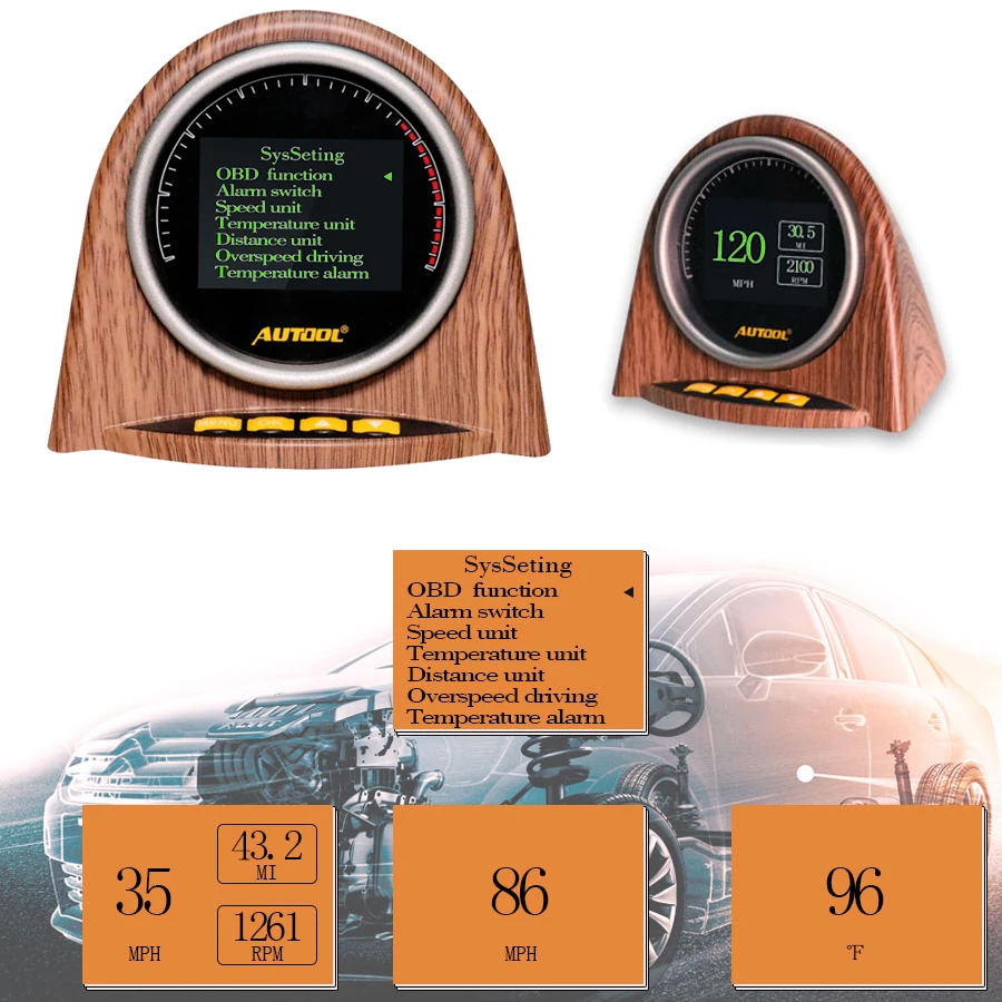 AUTOOL X70 Авто HUD Автомобильный дисплей подголовника автомобиля OBD 2 головы вверх дисплей метр полный OBDII протоколы