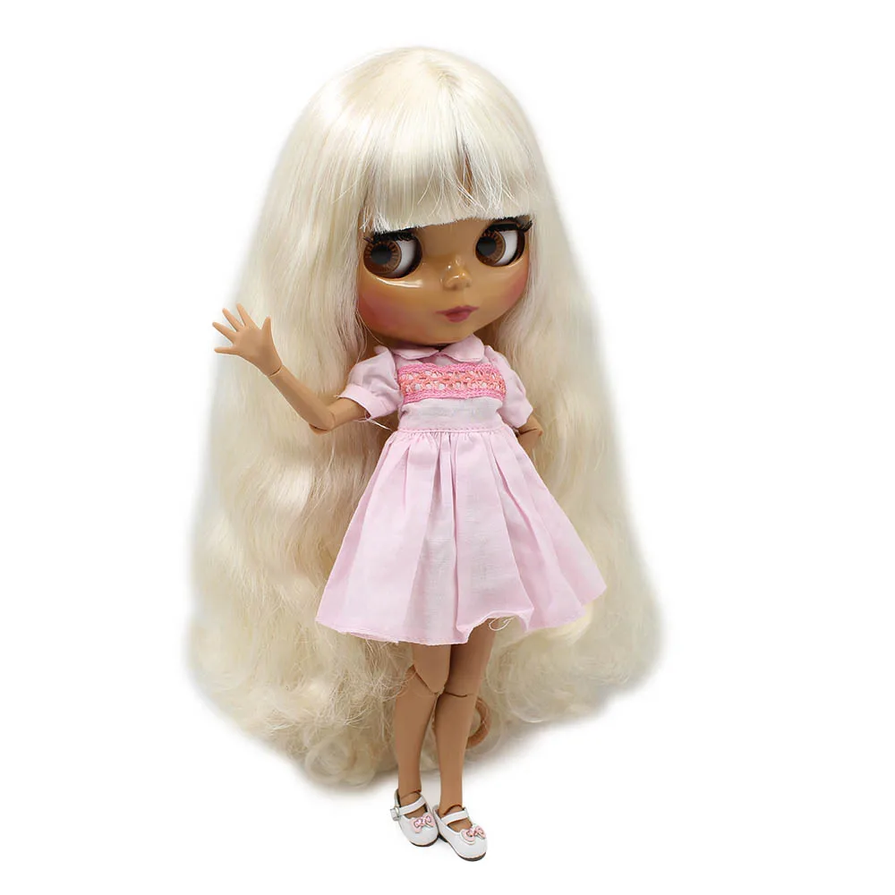 Кукла Blyth 1/6 от ICY DBS кукла со светлыми кудрявыми волосами с челкой и темной кожей